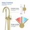 Kibi Circular Floor Mount Tub Filler With Hand Shower - Brushed Gold KTF301BG - alternate 4